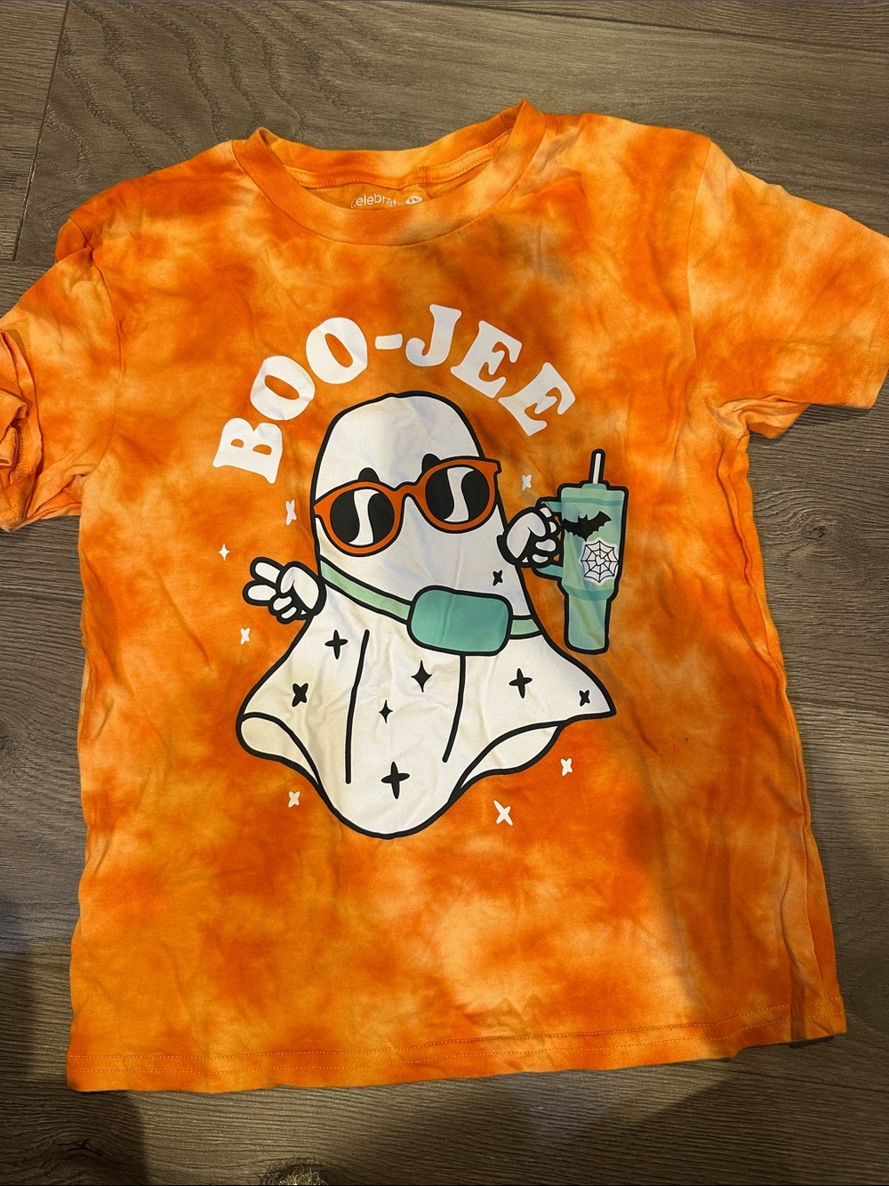 Celebrate It Orange Tie-Dye 'Boo-Jee' Ghost Graphic Tee